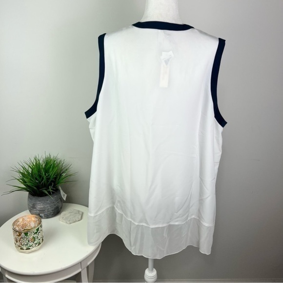 Melissa Mccarthy Seven7 Tank Top Womens Shirt White Sheer Side Slit Plus 3X New - Picture 6 of 10